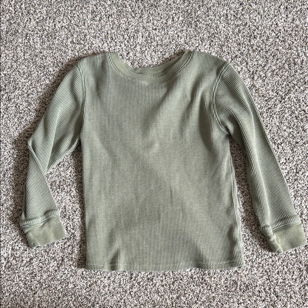 Cat & Jack Green Long Sleeve Tee Soft Knit Crew Neck